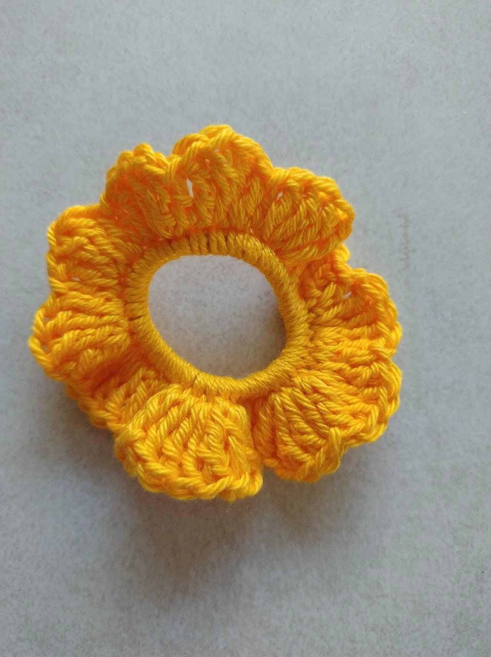 Gomas para el pelo scrunchies hechas a mano azul naranja amarillo – photo 3